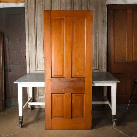 #55111 32x80 Antique 4 Panel Wood Interior Door image 4