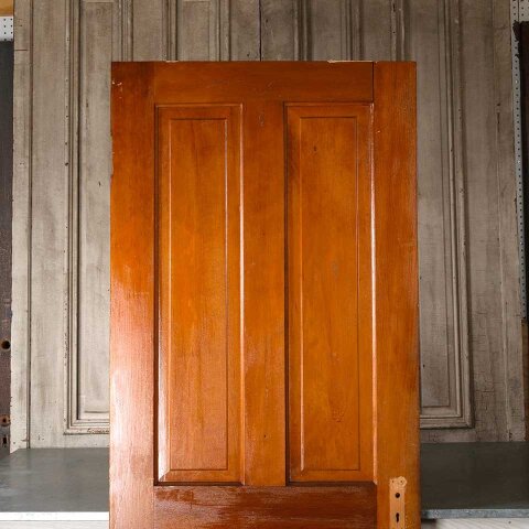 #55111 32x80 Antique 4 Panel Wood Interior Door image 2