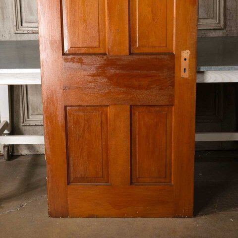 #55111 32x80 Antique 4 Panel Wood Interior Door image 3