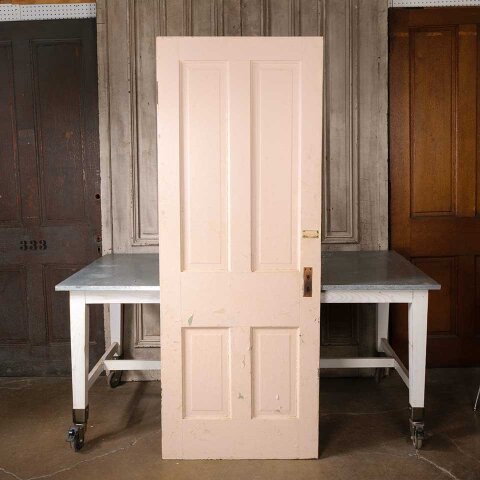 #55112 30x78 Antique 4 Panel Wood Interior Door image 5