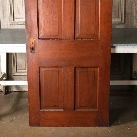 #55114 32x79 Antique 4 Panel Wood Interior Door image 3