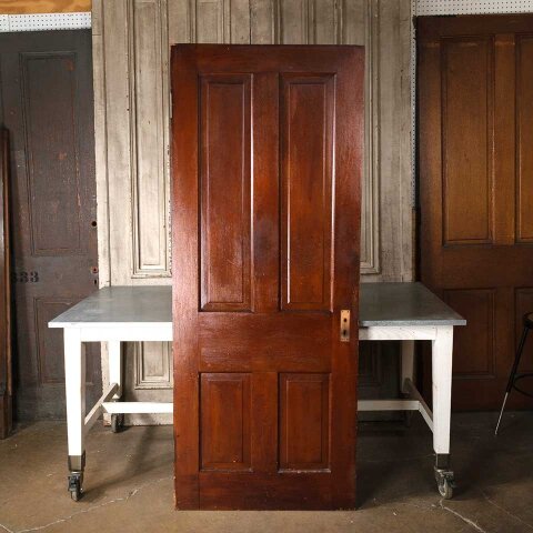 #55114 32x79 Antique 4 Panel Wood Interior Door image 5
