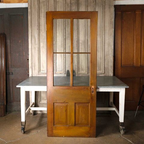 #55117 32x79 Salvaged Antique 4 Lite Entry Door image 5