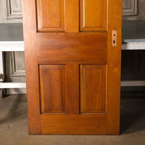#55121 32x80 Antique 4 Panel Wood Interior Door image 3