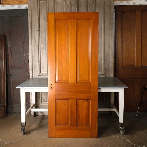 #55121 32x80 Antique 4 Panel Wood Interior Door image 5