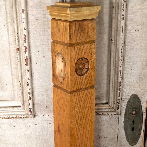 #55159 53" Antique Oak Wood Staircase Newel Post image 6