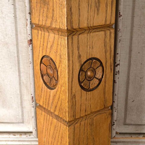 #55159 53" Antique Oak Wood Staircase Newel Post image 8