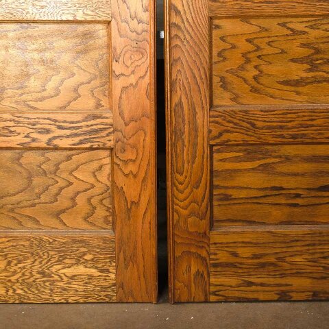 #55164 62x84 Antique Oak 5 Panel Pocket Doors image 7