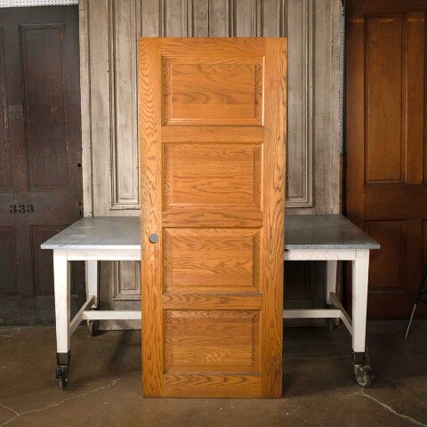 #55174 30x76 Salvaged 4 Panel Oak Interior Door image 4