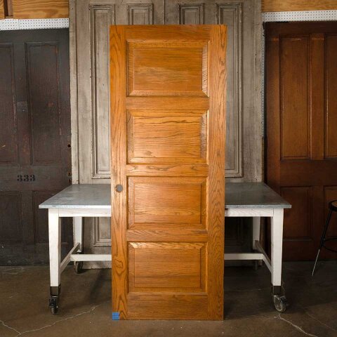 #55178 32x83 Salvaged 4 Panel Oak Interior Door image 4