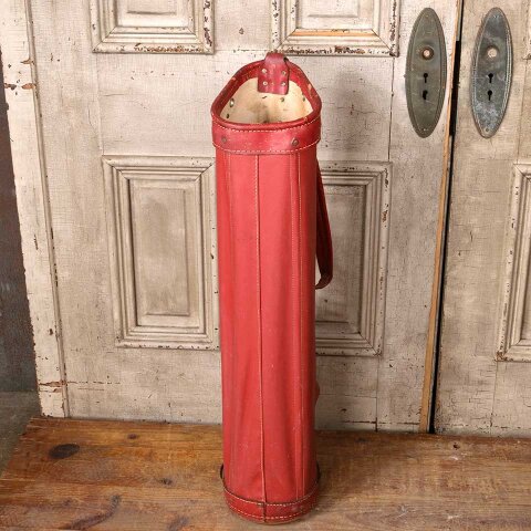 #55191 Vintage Larry Kemper Red Leather Golf Bag image 6