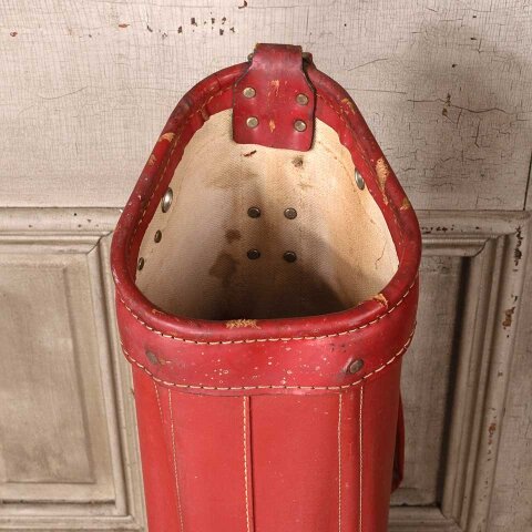 #55191 Vintage Larry Kemper Red Leather Golf Bag image 7