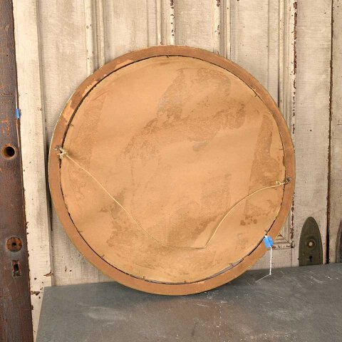 #55220 27" Antique Round Wood & Gesso Mirror image 6