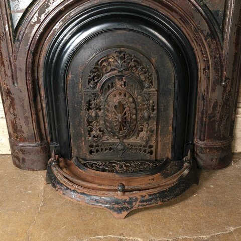 #55243 50x44 Antique Iron Fireplace Mantel & Cover image 4