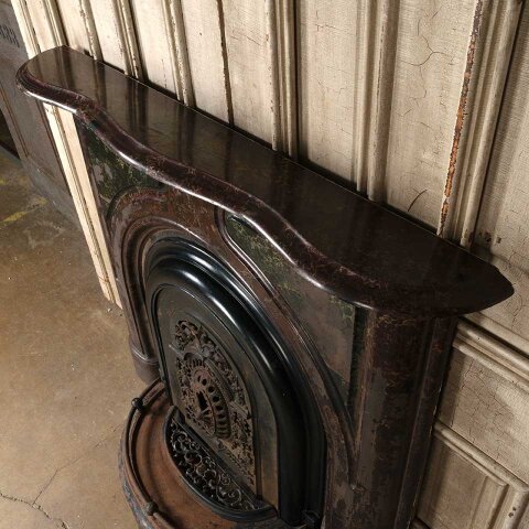 #55243 50x44 Antique Iron Fireplace Mantel & Cover image 6