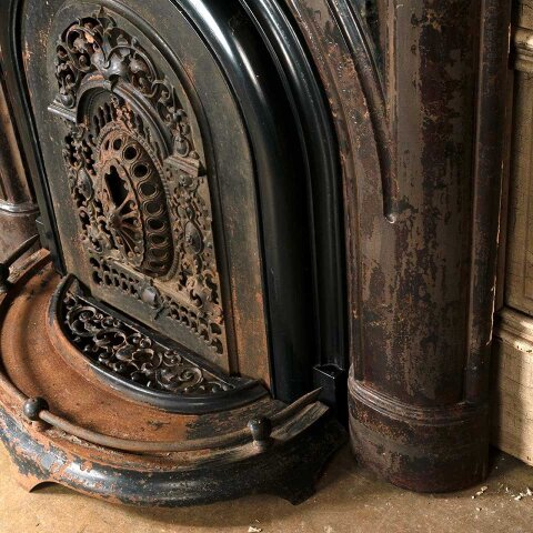 #55243 50x44 Antique Iron Fireplace Mantel & Cover image 7