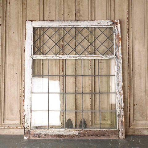 #55247 34x42 Antique Leaded Glass Window Sash image 5