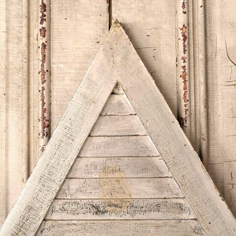 #55250 34x31 Antique Painted Wood Triangle Shutter image 7