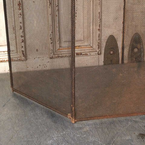 #55251 26x52 Vintage Metal & Brass Fireplace Screen image 3