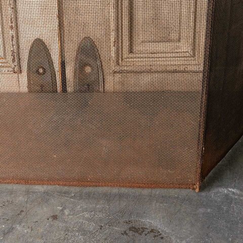#55251 26x52 Vintage Metal & Brass Fireplace Screen image 4