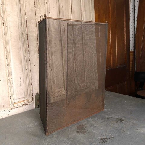 #55251 26x52 Vintage Metal & Brass Fireplace Screen image 5