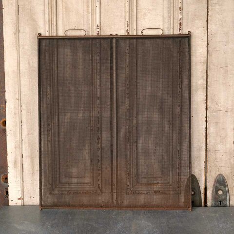 #55251 26x52 Vintage Metal & Brass Fireplace Screen image 6