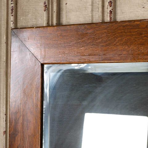 #55254 38x60 Antique Oak Framed Beveled Mirror image 2