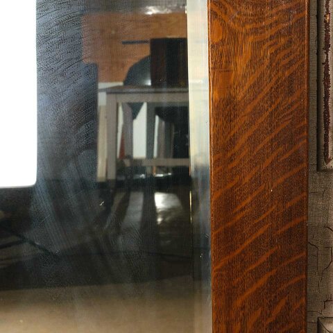 #55254 38x60 Antique Oak Framed Beveled Mirror image 3