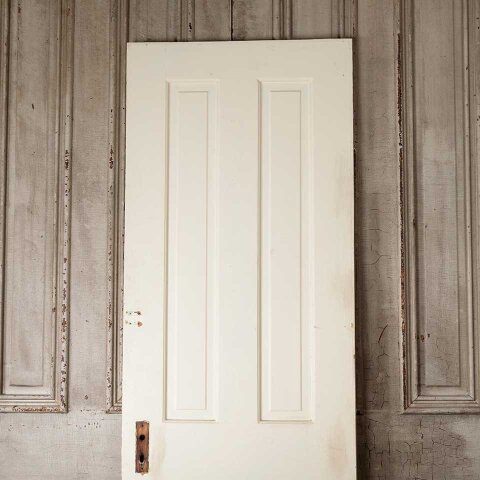 #55266 26x78 Salvaged Antique 4 Panel Interior Door image 2