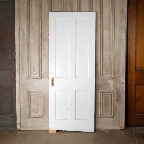 #55268 30x76 Salvaged Antique 4 Panel Interior Door image 4
