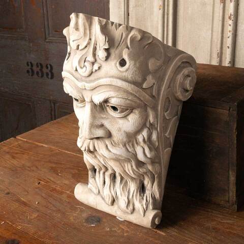 #55314 Cast Plaster Bearded King's Head Corbel image 2