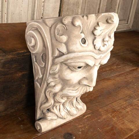 #55314 Cast Plaster Bearded King's Head Corbel image 6
