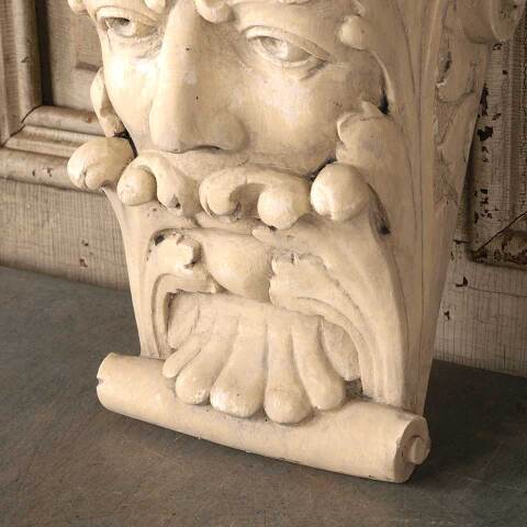 #55315 Cast Plaster Leaf Mouth Head Corbel Bracket image 2