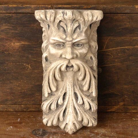 #55318 Cast Plaster Greenman Shelf Wall Hanging image 2