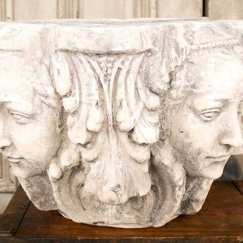 #55320 Plaster Figural Candle Holder Planter Bowl image 2