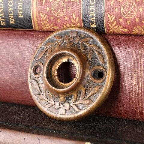 #55330 Antique Ornate Brass Doorknob Rosette image 2