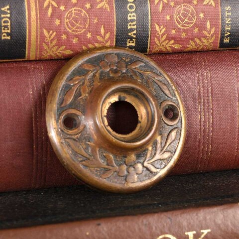 Antique Ornate Brass Doorknob Rosette