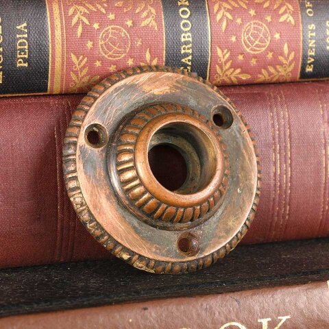 #55332 Antique Cast Bronze Doorknob Rosette image 3