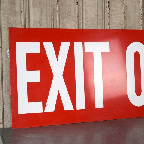 #55342 60x24 Salvaged Aluminum EXIT ONLY Sign image 2