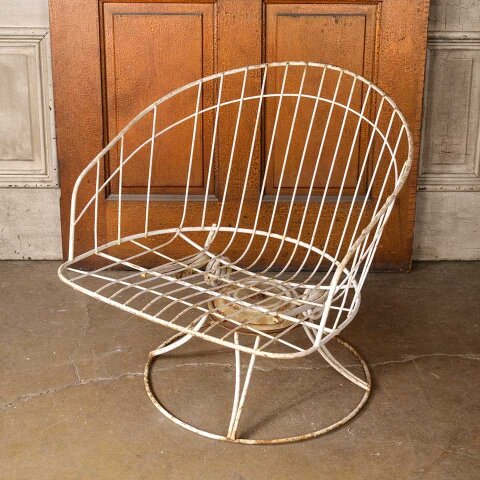 #55344 26x29 Vintage Metal Wire Swivel Patio Chair image 2