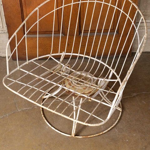 #55344 26x29 Vintage Metal Wire Swivel Patio Chair image 3