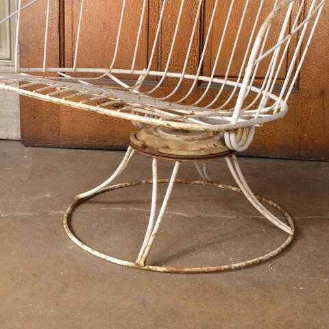 #55344 26x29 Vintage Metal Wire Swivel Patio Chair image 4