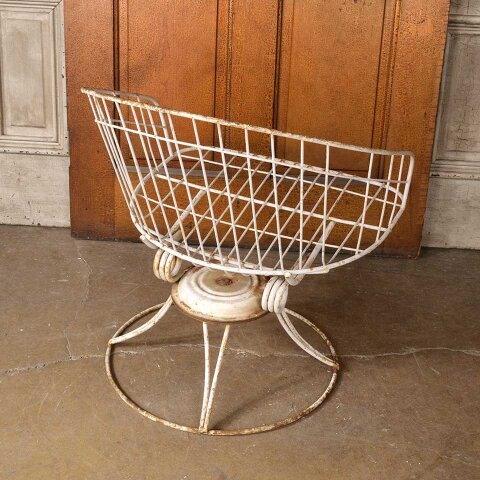 #55344 26x29 Vintage Metal Wire Swivel Patio Chair image 7