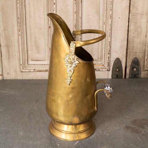 #55355 Antique Brass Fireplace Scuttle Bucket image 4