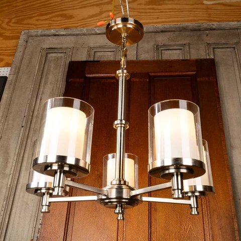 20" Salvaged 5 Bulb Chandelier Light Fixture