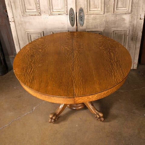 #55438 48" Antique Round Oak Pedestal Table image 6