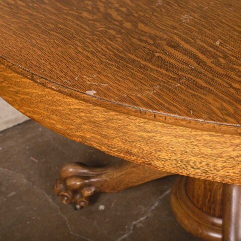#55438 48" Antique Round Oak Pedestal Table image 8