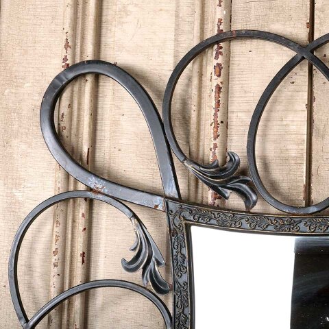 #55457 33x33 Ornate Wrought Iron Wall Mirror image 2