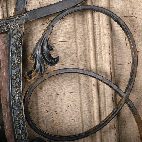 #55457 33x33 Ornate Wrought Iron Wall Mirror image 5