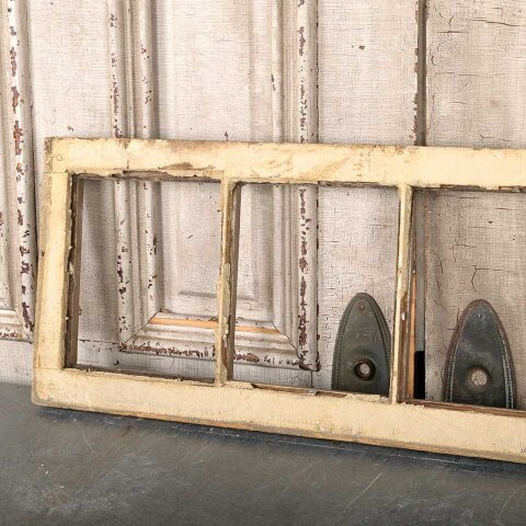 #55460 34x12 Antique Divided 4 Lite Wood Window image 2